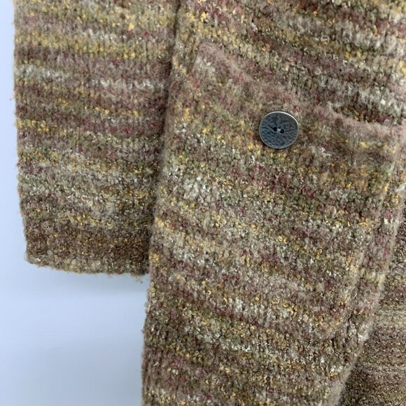 Prana Cardigan Sabina Duster Brown Khaki Marbled Wool Blend Open - Picture 5 of 12